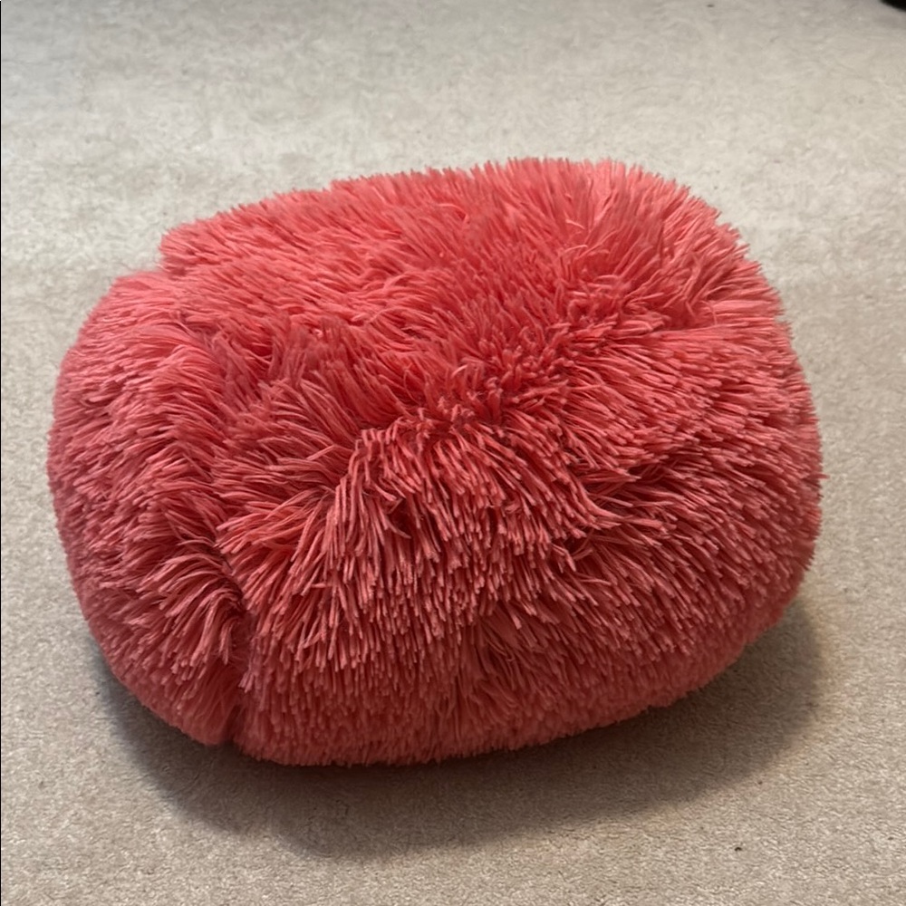 Vibrant Coral Pouf
